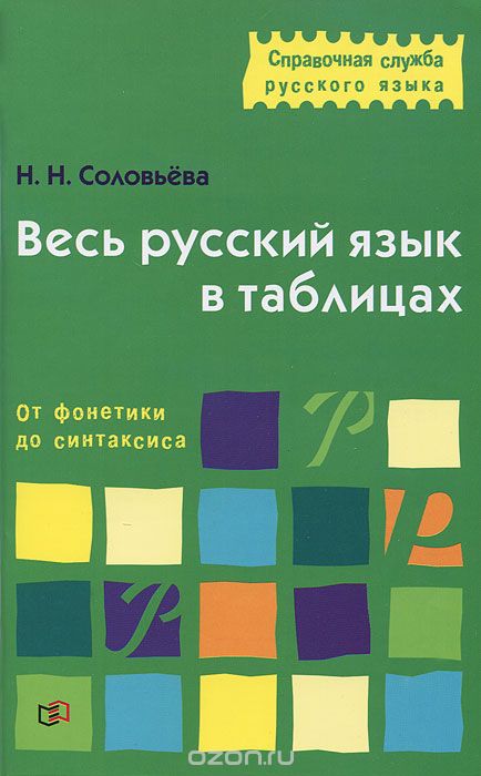 Скачать книгу "Весь русский язык в таблицах. От фонетики до синтаксиса, Н. Н. Соловьева"