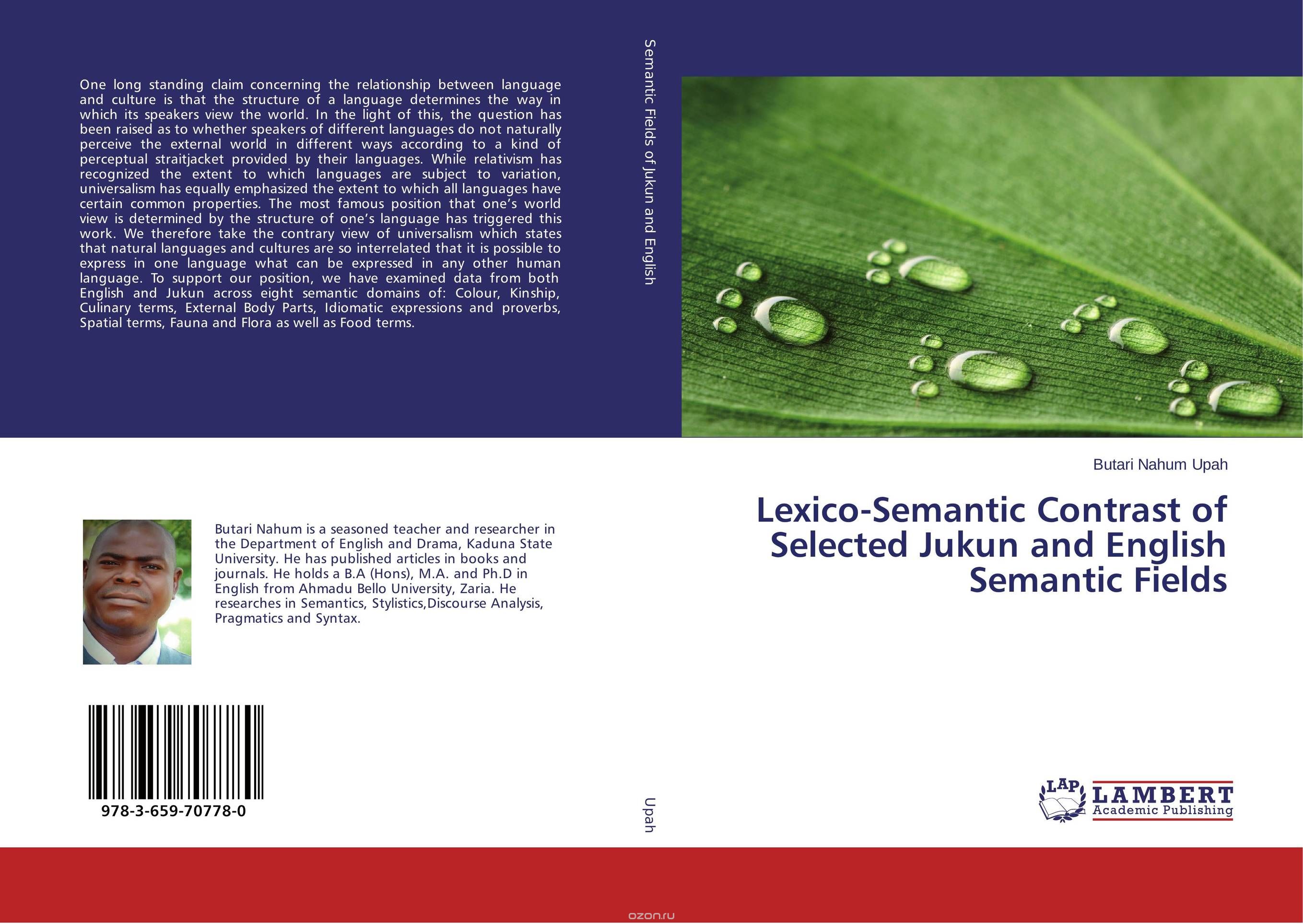 Lexico-Semantic Contrast of Selected Jukun and English Semantic Fields